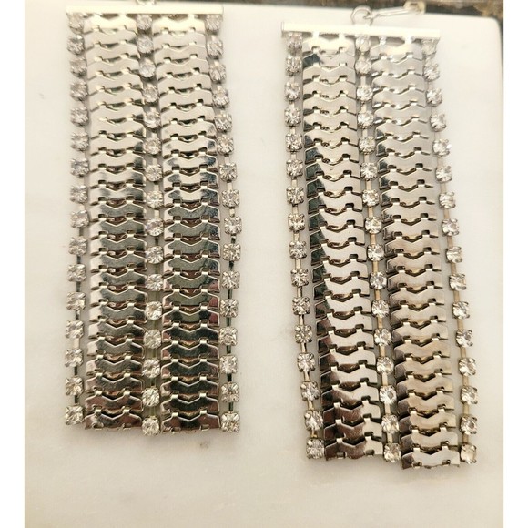 Drop Earring Rhinestones Fashion Tassel Mixed Style Women Silver Wedding Party - Picture 4 of 7